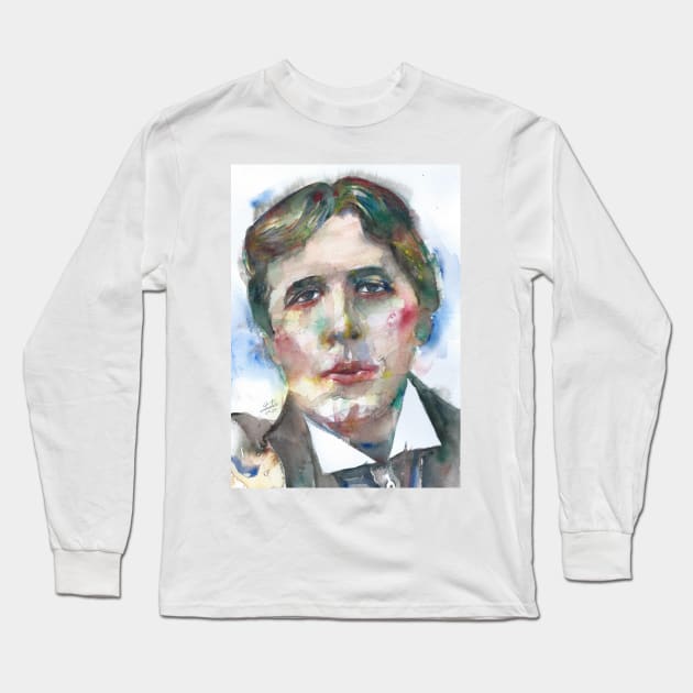 OSCAR WILDE watercolor portrait .7 Long Sleeve T-Shirt by lautir